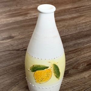Crate and Barrel Lemon Ceramic Olive Oil Bottle Made in Italy
